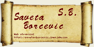 Saveta Borčević vizit kartica